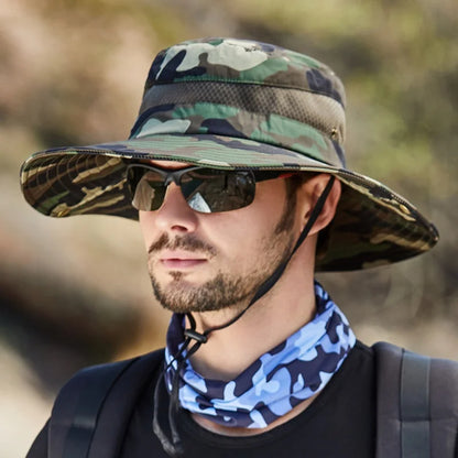Summer Men Breathable Sun Hat Outdoor Traveling Fishing Hiking Hats
