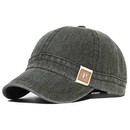 Fashion Short Brim Washed Cotton Baseball Cap Men Women