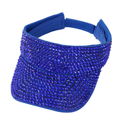 Glitter Visor Shiny Rhinestones Sport Cap Solid Empty Top Hats