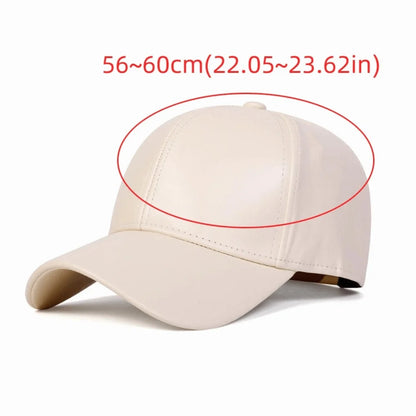Simple Fashion PU Solid Baseball Cap Casual Caps