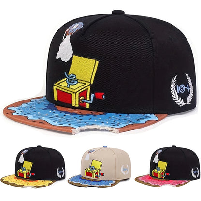 Doughnut Record Flat Brimmed Hat Street Hip Hop Hat Outdoor Cycling Sports