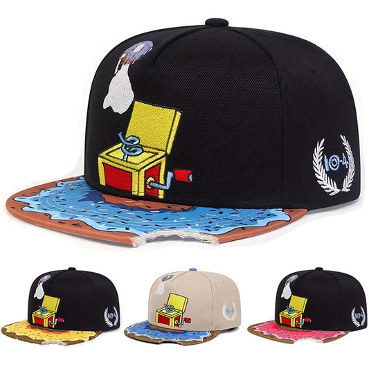 Doughnut Record Flat Brimmed Hat Street Hip Hop Hat Outdoor Cycling Sports