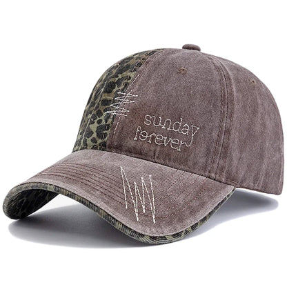 Y2K Baseball Cap Fashion Leopard Patch For Women