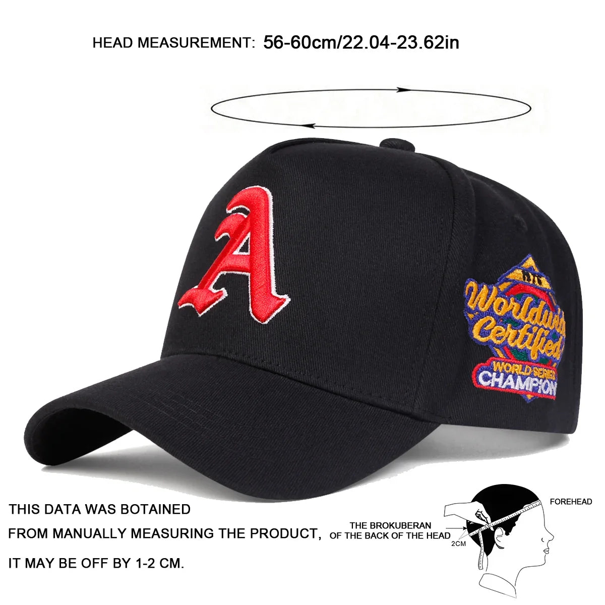 Unisex Gothic Letter A Embroidery Baseball Caps Spring and Autumn