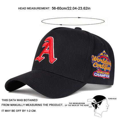 Unisex Gothic Letter A Embroidery Baseball Caps Spring and Autumn