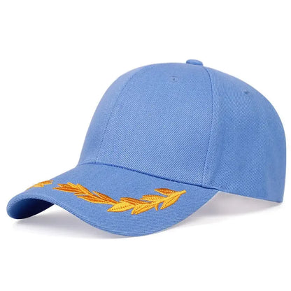 Unisex Wheat Ear Embroidery Baseball Caps Spring and Autumn
