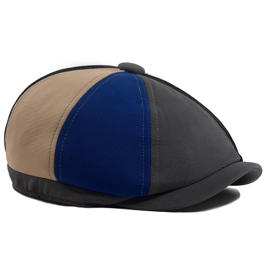 Spring Autumn Solid Patchwork Vintage Newsboy Cap