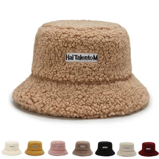 Winter Warm Fleece Bucket Hat for Men Women
