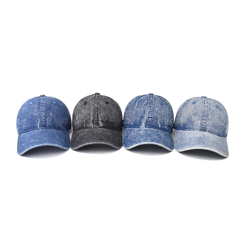 Denim Baseball Cap Men Women Vintage Cotton Jeans Blue Sun Hats