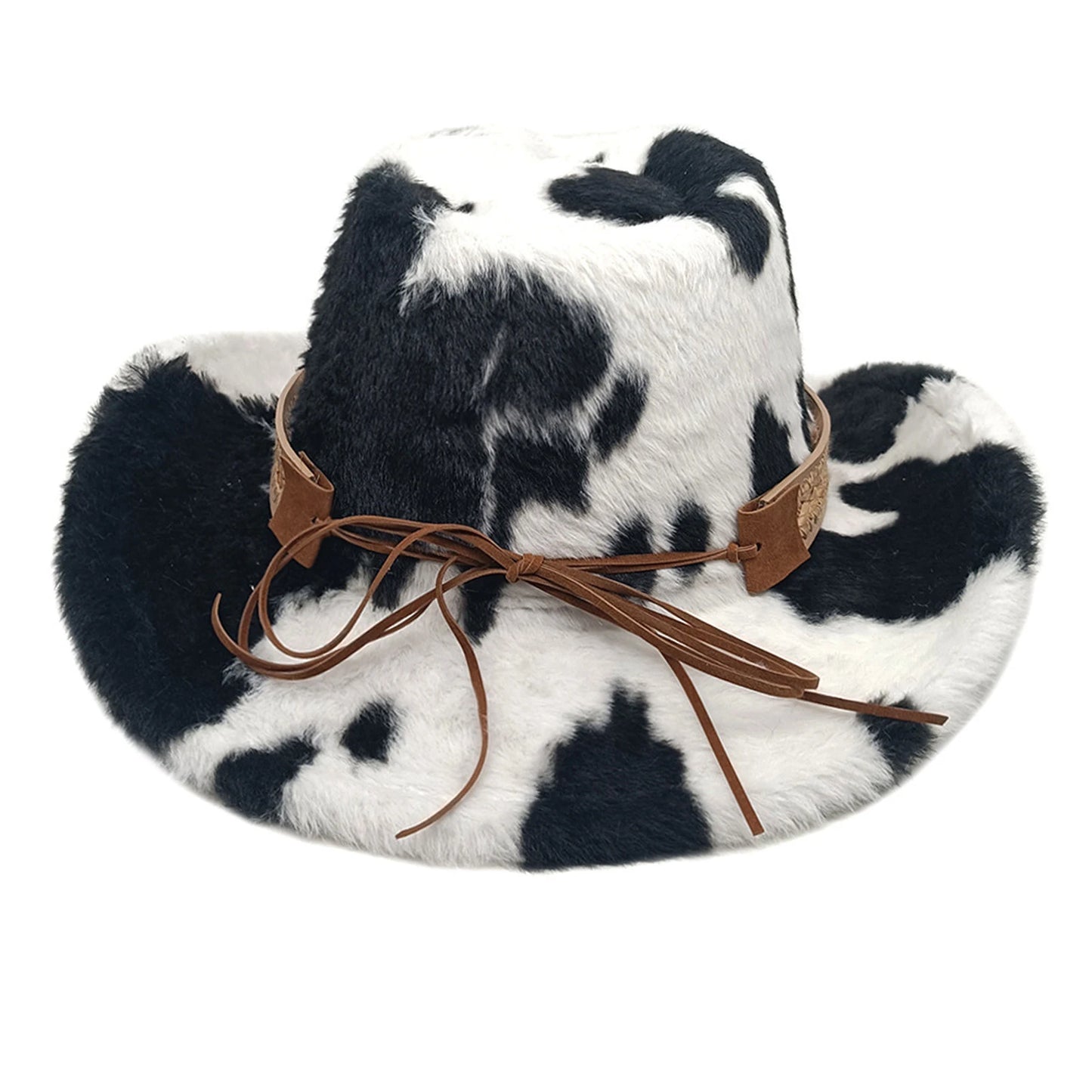 Trendy Fuzzy Cowgirl Hat For Women Men Western Hat