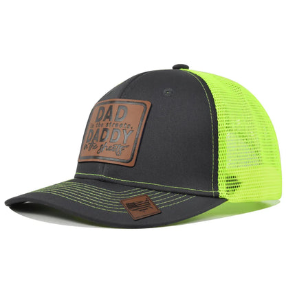 Spring Summer Leather Mesh Baseball Cap Men Women