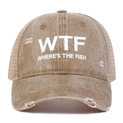 Unisex Wtf Letter Embroidery Wash Baseball Net Caps Hip Hop Cap Spring Summer