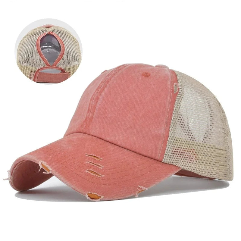 Washed Cotton Mesh Breathable Baseball Cap
