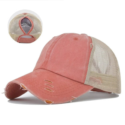 Washed Cotton Mesh Breathable Baseball Cap