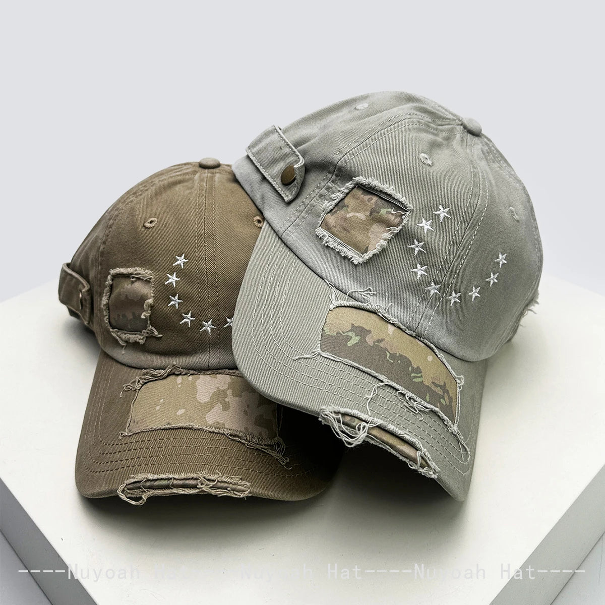 New Men Women Niche Patchwork Embroidered Stars Baseball Hats