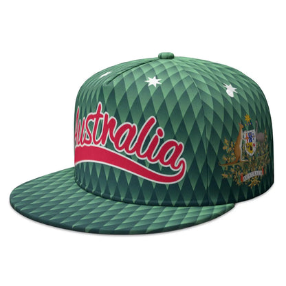 Australia Flat Brimmed Cap White Blue Black Red Aus Flag Nation Country Hip-hop Hat