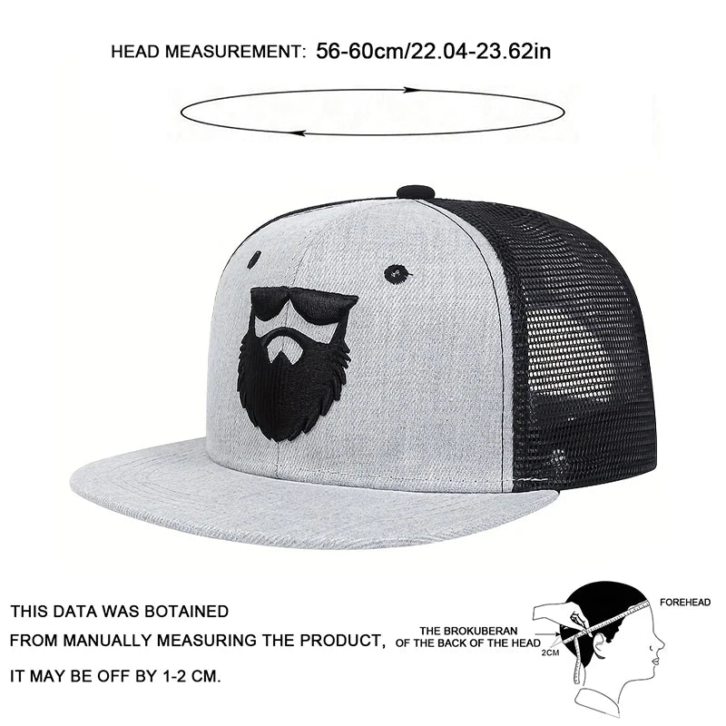 Snapback Hats Beard Old Men Embroidery Trucker Caps