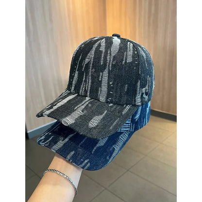 Retro Distressed Hard-Top Baseball Cap For Women