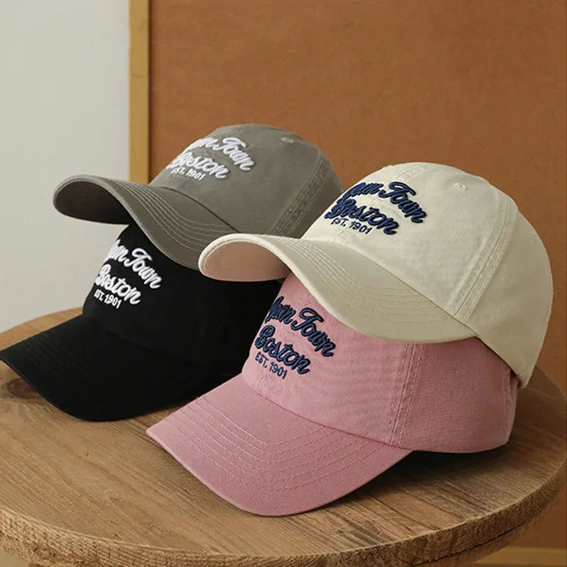 Retro Letter Embroidery Baseball Caps for Women