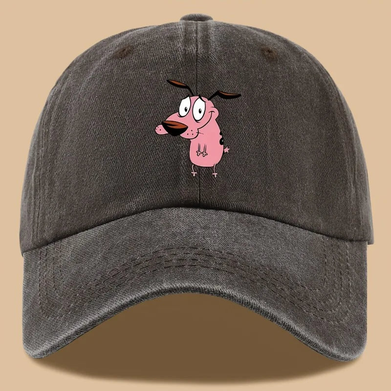 1pc Women's Cute Puppy Printed Baseball Cap with Curved Brim for Outdoor Shading Gift