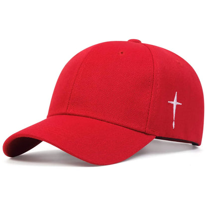 Unisex Simple Cross Water Drop Embroidery Baseball Caps Autumn Outdoor Adjustable Sunscreen Hat