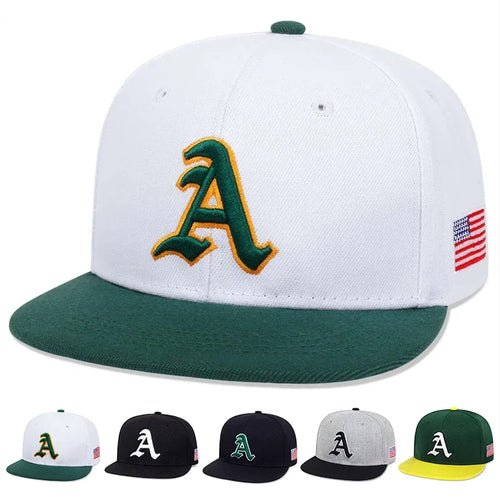 Unisex Gothic A Letter American Flag Embroidery Hip-Hop Hats