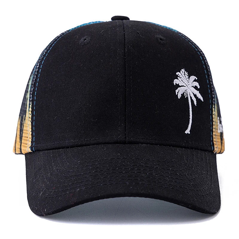 Unisex Baseball Cap Coconut Tree Pattern Outdoor Summer For Men And Women