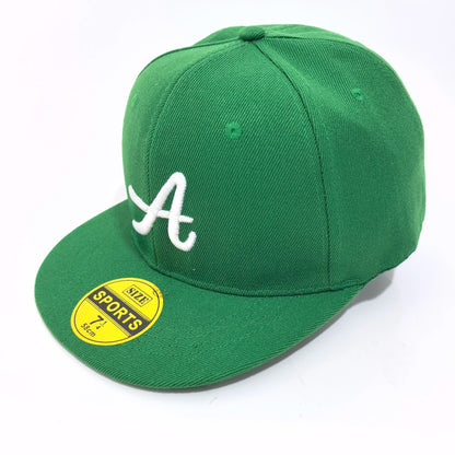 Letter A Embroidered Flat Brim Snapback Cap