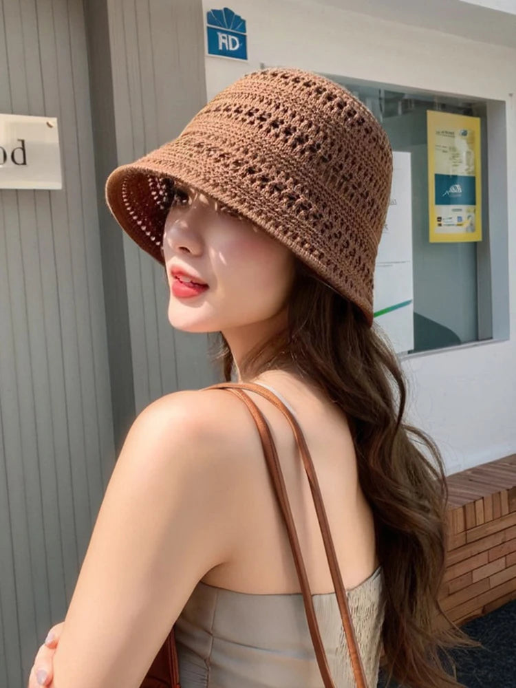Raffia Paper Tassel Edge Beach Hats UV Protect Foldable Sun Visor