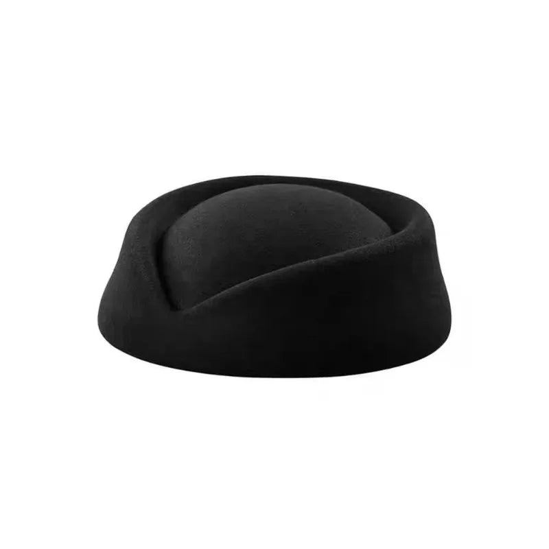 Hepburn Style Black Flat Top Berets Hat Women's French High-End