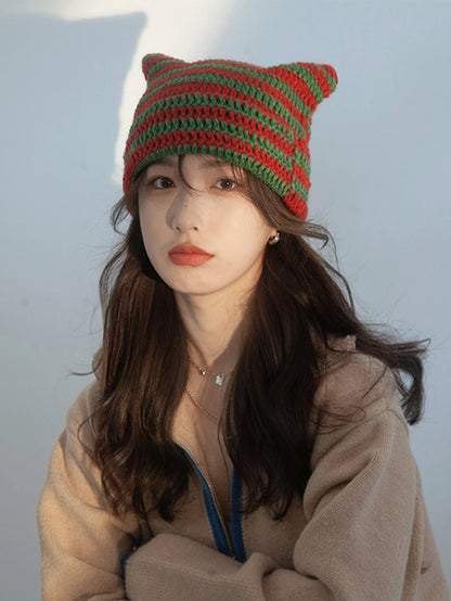 Wool Knitted Streetwear Handmade Crochet Bucket Cap