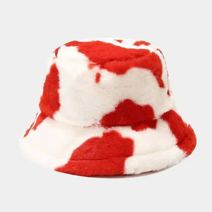 Winter Rabbit Plush Fisherman Hats Women Girl Bucket Hat