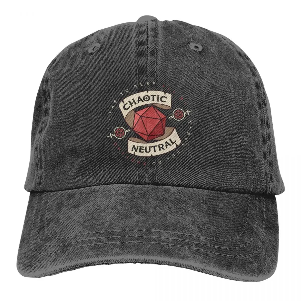 Chaotic Neutral Alignment Kinda Care Kinda Dont Baseball Caps
