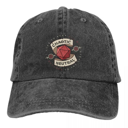 Chaotic Neutral Alignment Kinda Care Kinda Dont Baseball Caps