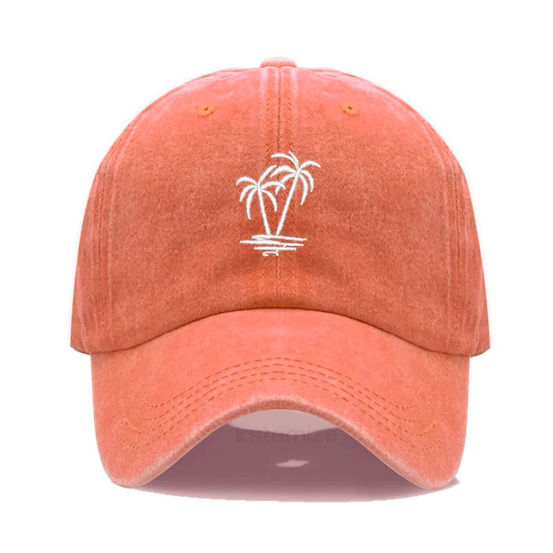Coconut Tree Embroidery Baseball Cap