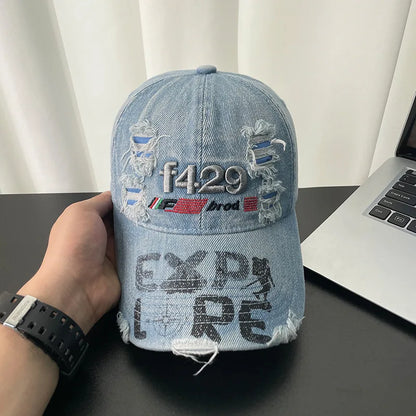 1pc Retro Ripped Baseball Hat for Men and Women