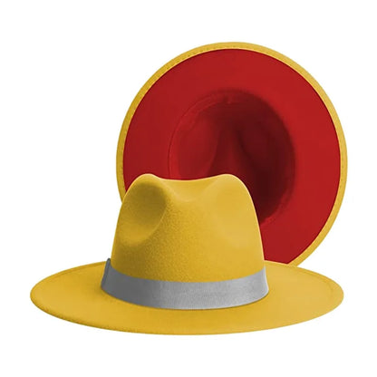 Men Women Felt Fedora Hats Wide Brim Fedoras Flat Brim Fedora Hats