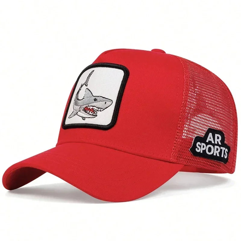 Unisex Shark Patch Embroidery Baseball Net Caps Spring Summer