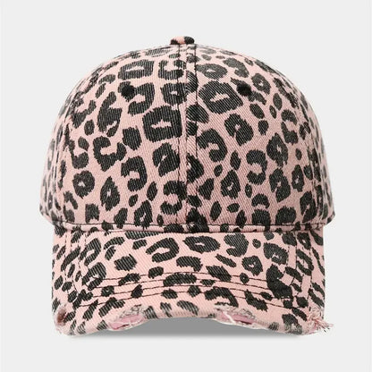 Spring Polyester Leopard Print Casquette Baseball Cap