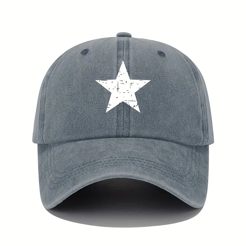Star Print Baseball Cap Retro Lightweight Washed Cap Women's