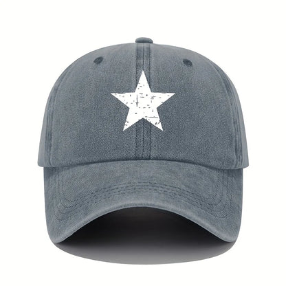 Star Print Baseball Cap Retro Lightweight Washed Cap Women's