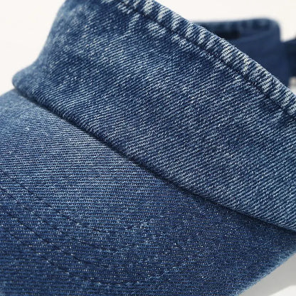 Denim Cloth Empty Top Hat Women Men Unisex Retro Visor Cap