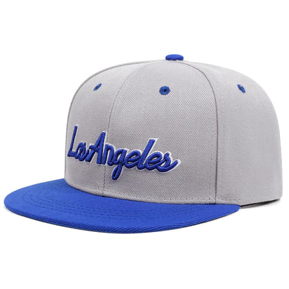 Fashion Los Angeles Letter Embroidered Flat Edge Hat Men's Retro Hip Hop Hat Women's