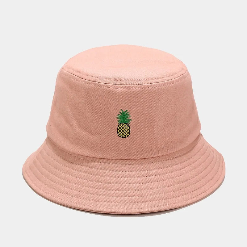 2024 Panama Bucket Hat Fruit Strawberry Embroidered Fishing Cap