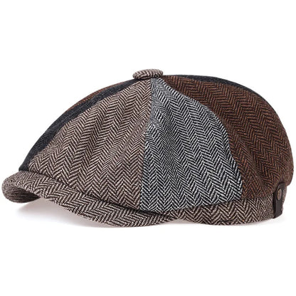 Male Ivy Hat Big Head Man Autumn And Winter Newsboy Cap