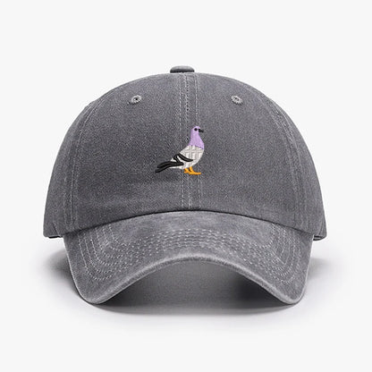 Embroidery Pigeon Design Spring Vintage Baseball Caps