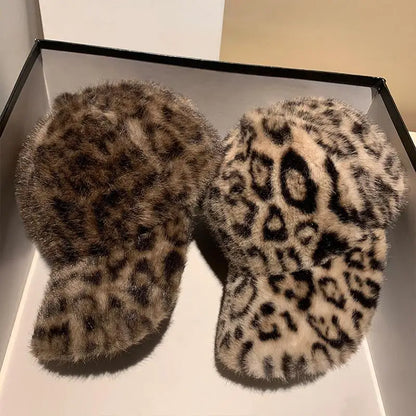 Leopard Baseball Cap Winter Hats For Women