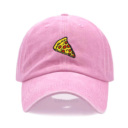 Pizza Embroidered Baseball Cap For Women Men