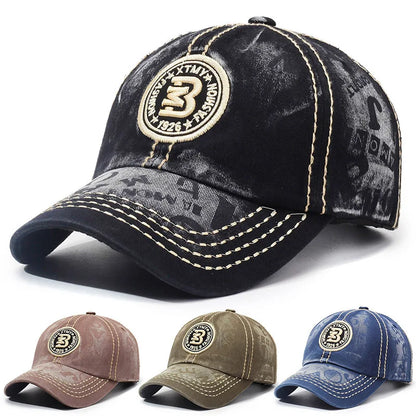 Retro Hat Baseball Cap Embroidery Letter Baseball Cap Fashion Couple Shade Sunscreen Versatile