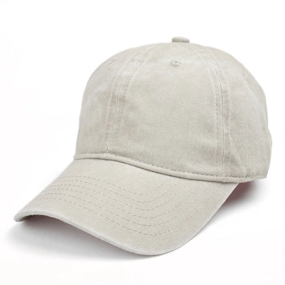 Vintage Wash Cotton Baseball Cap Unisex Plain Soft Crown Sun Visor Dad Hat